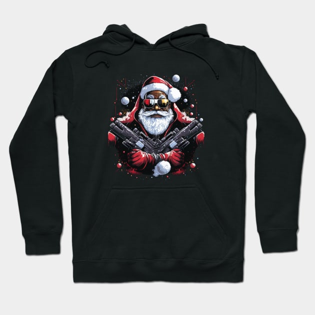 Hood Santa, Black Santa, Afro Santa, Black Christmas Hoodie by UrbanLifeApparel